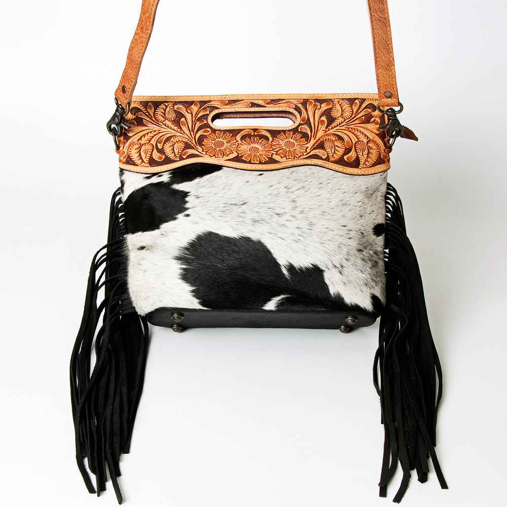 Hand Tooled Saddle Blanket Leather Western Clutch For Women