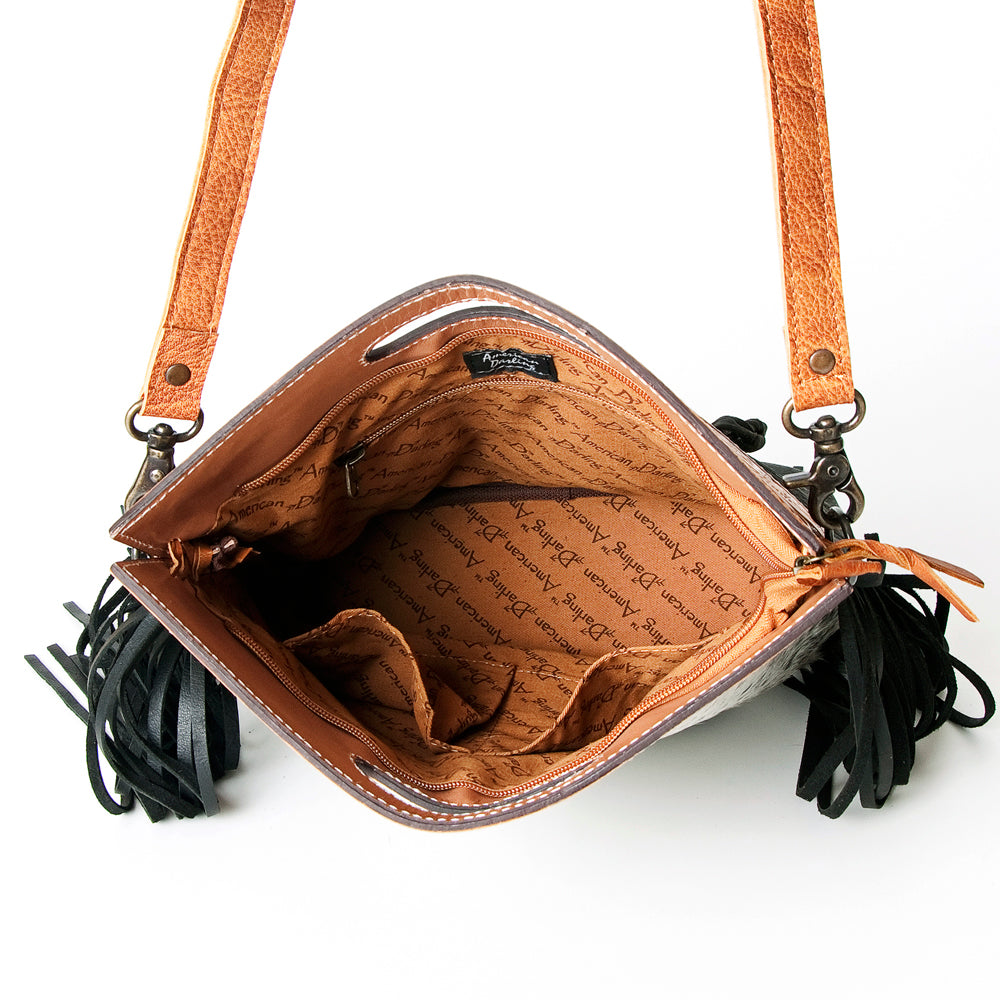 Hand Tooled Saddle Blanket Leather Western Clutch For Women
