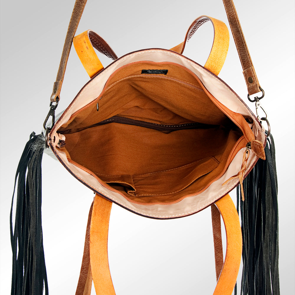American Darling Cross Body Hand Tooled Hair On Genuine Leather Women Bag Western Handbag Purse