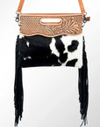 American Darling Clutch Hand Tooled Hair On Genuine Leather Women Bag Western Handbag Purse