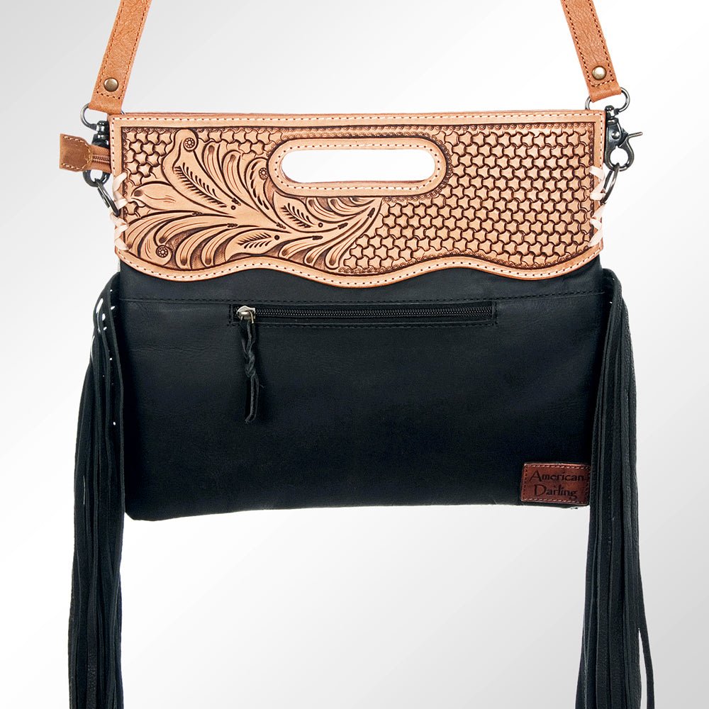 American Darling Clutch Hand Tooled Hair On Genuine Leather Women Bag Western Handbag Purse