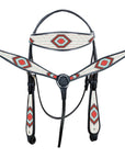 HILASON Western Horse Leather Headstall & Breast Collar Tack Set