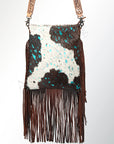 American Darling Messenger Hand Tooled Hair On Genuine Leather Western Women Bag Handbag Purse | Cute