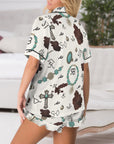Baha Ranch Brands and Turquoise Western Satin Pajamas  Short Pajama Set