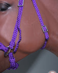 Hilason Flat Braided Paracord Horse Headstall Bridle W/ Crystals
