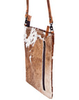 American Darling ADBGS200BRW Hand Tooled Hair On Genuine Leather Women Bag Western Handbag Purse
