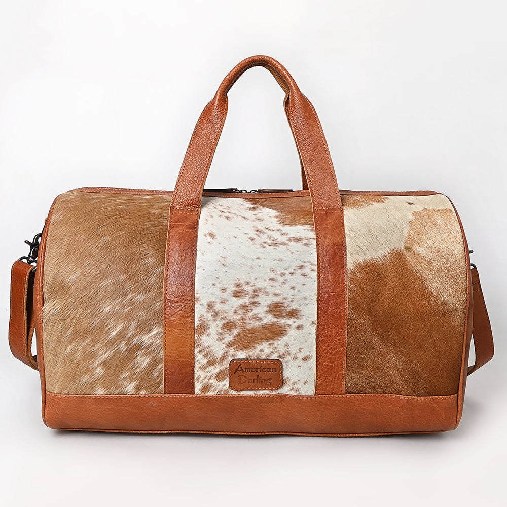 American Darling ADBGS174TAW Duffel Hair On Genuine Leather Women Bag Western Handbag Purse