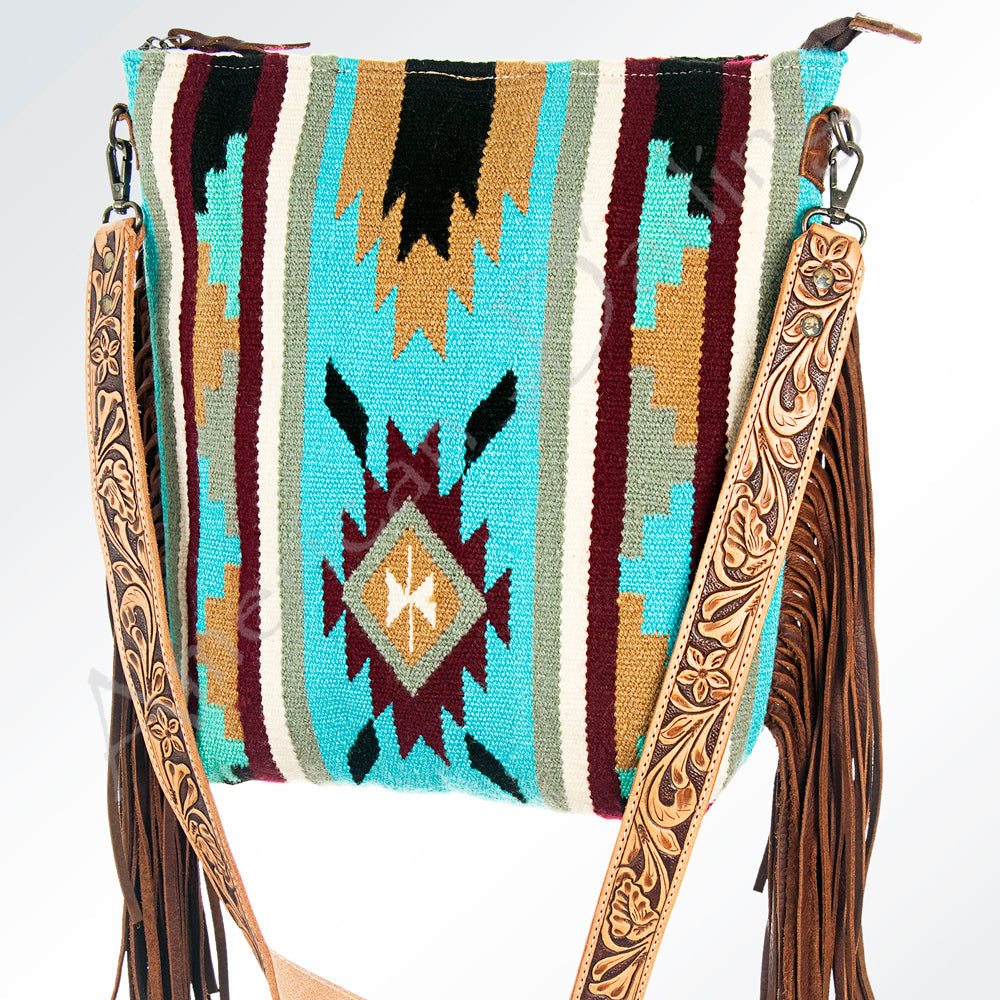 American Darling ADBG208 Large Crossbody Saddle Blanket Genuine Leather Women Bag Western Handbag Purse