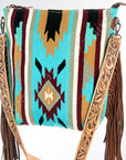 American Darling ADBG208 Large Crossbody Saddle Blanket Genuine Leather Women Bag Western Handbag Purse