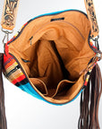 American Darling ADBG213 Large Crossbody Hand Tooled Saddle Blanket Genuine Leather Women Bag Western Handbag Purse