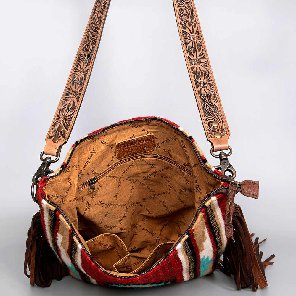 American Darling ADBG217 Large Crossbody Hand Tooled Saddle Blanket Genuine Leather Women Bag Western Handbag Purse