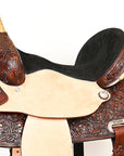 HILASON Western Genuine Leather Horse Saddle With Headstall & Breast Collar Tack Set