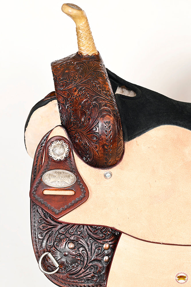 HILASON Western Genuine Leather Horse Saddle With Headstall &amp; Breast Collar Tack Set