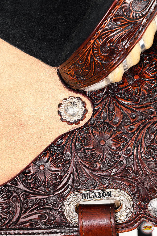 HILASON Western Genuine Leather Horse Saddle With Headstall &amp; Breast Collar Tack Set