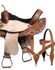 Hilason Western Horse Treeless Trail Barrel Saddle American Leather Tack
