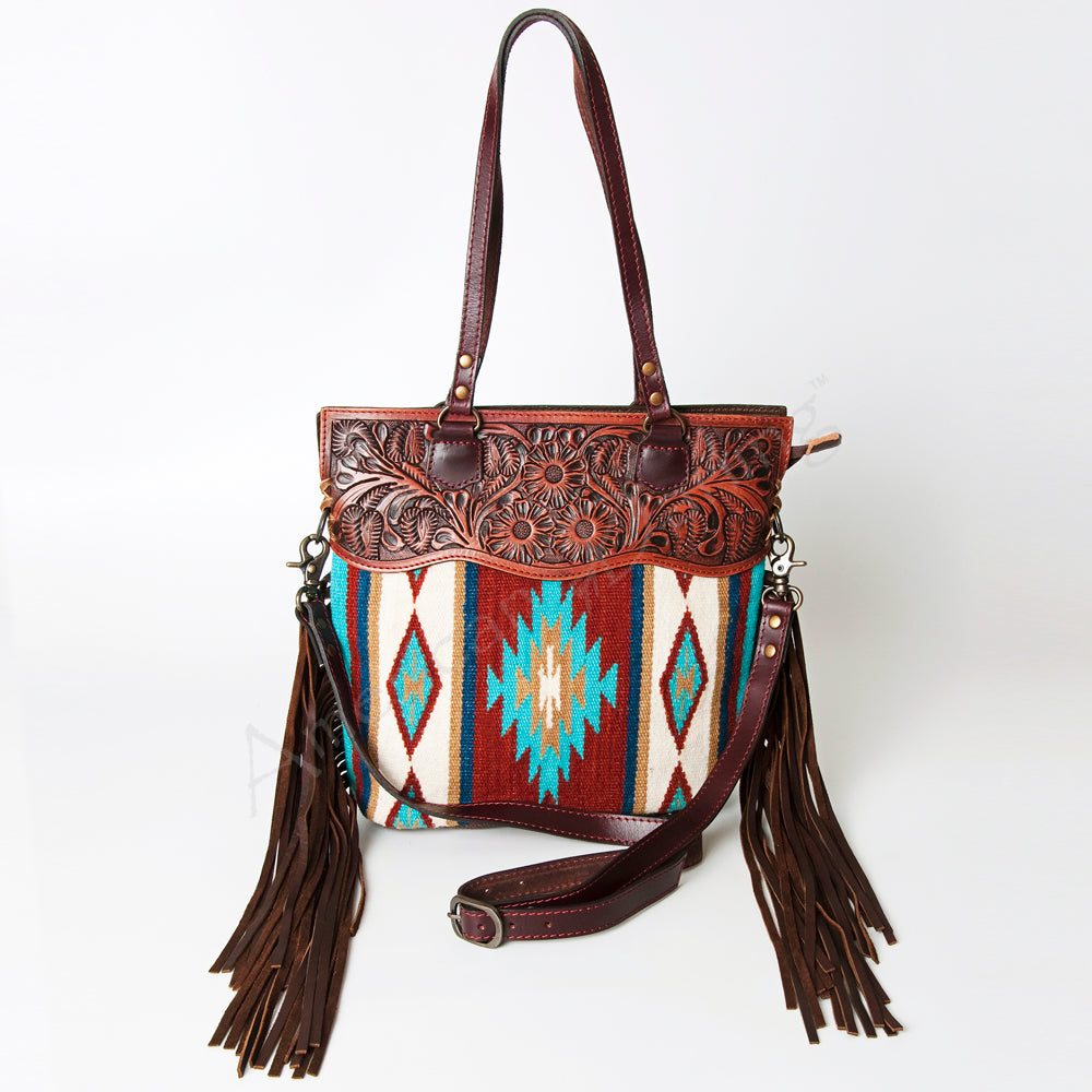 ADBG218 American Darling Hand Tooled Saddle Blanket Genuine Leather Women Bag Western Handbag Purse