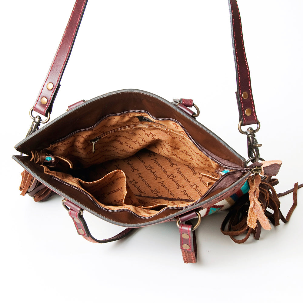 ADBG218 American Darling Hand Tooled Saddle Blanket Genuine Leather Women Bag Western Handbag Purse