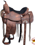 HILASON Western Horse Treeless Saddle American Leather Trail Pleasure Tack | Barrel for Horses
