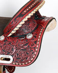Hilason Western Horse Treeless Trail Barrel American Leather Saddle
