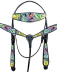Western Horse Headstall Breast Collar Set American Leather Hilason