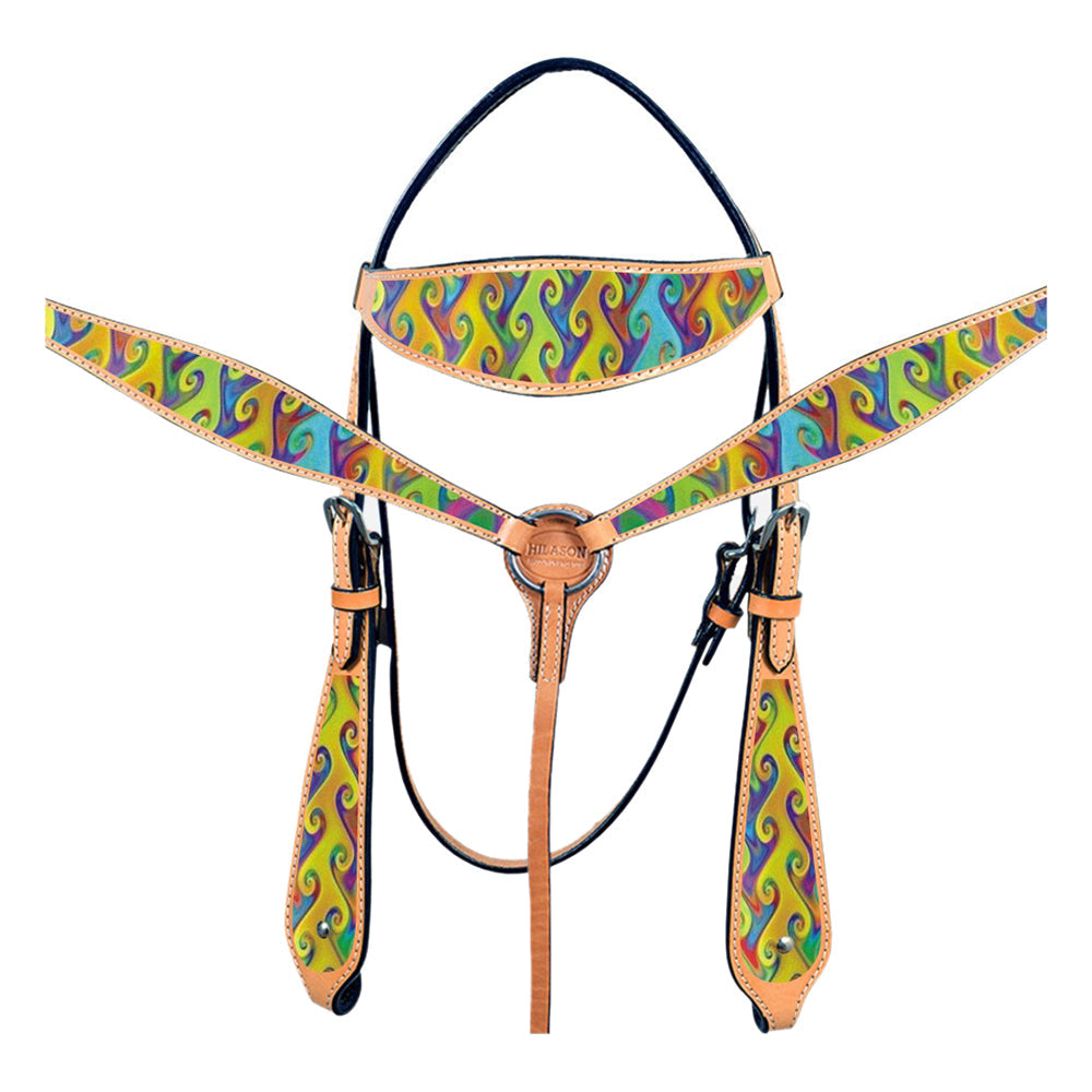Western Horse Headstall Breast Collar Set American Leather Hilason