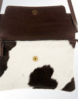 American Darling ADBG241 Envelope Hand Tooled Hair On Genuine Leather Women Bag Western Handbag Purse