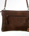American Darling ADBG241 Envelope Hand Tooled Hair On Genuine Leather Women Bag Western Handbag Purse