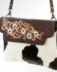 American Darling ADBG241 Envelope Hand Tooled Hair On Genuine Leather Women Bag Western Handbag Purse