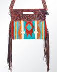American Darling ADBG250 Clutch Hand Tooled Saddle Blanket Genuine Leather Women Bag Western Handbag Purse
