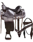 Western Horse Treeless Saddle American Leather Trail Hilason