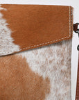 American Darling ADBGS178TAW Envelope Hair On Genuine Leather Women Bag Western Handbag Purse