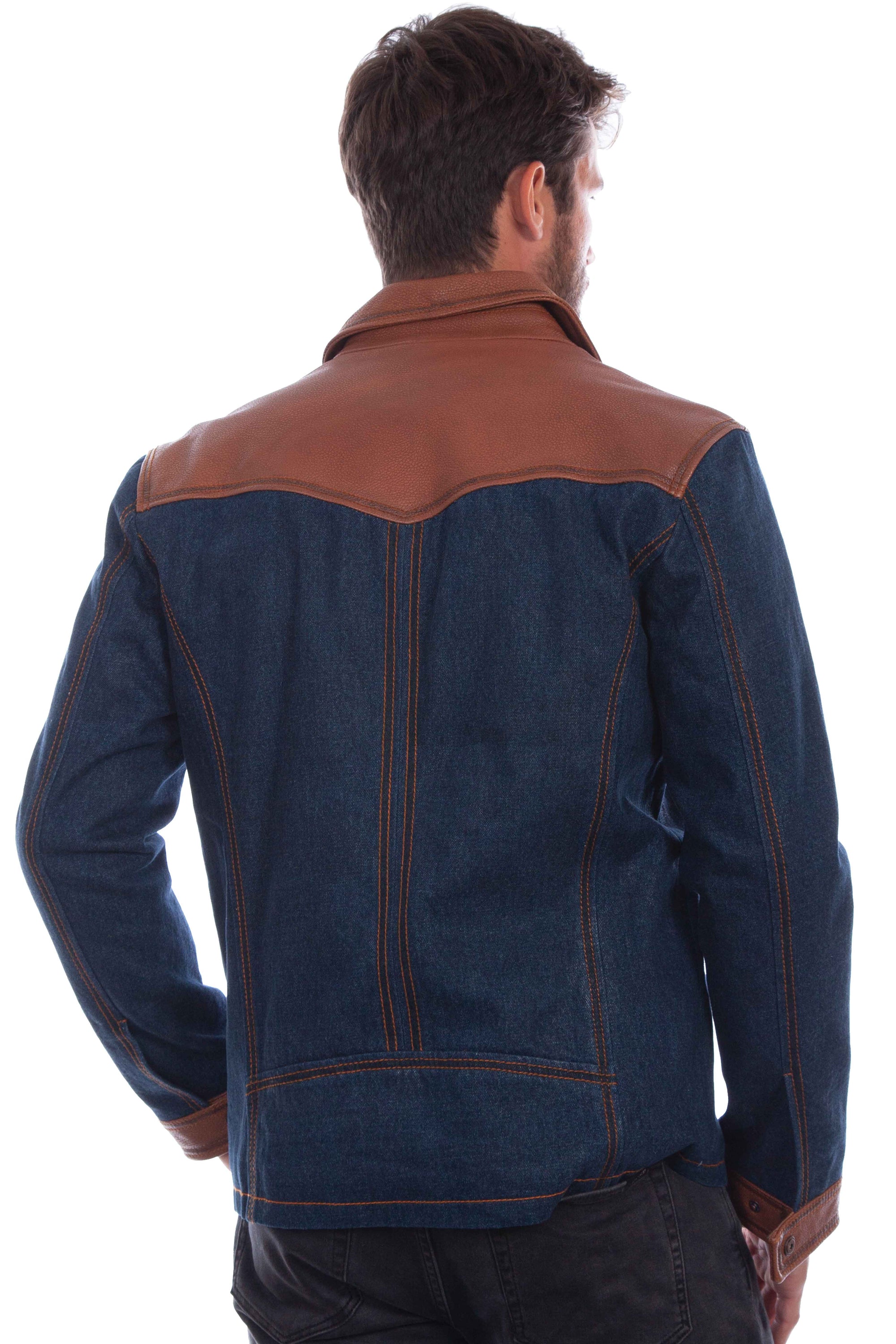 Denim W/leather Trim - 1093