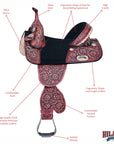 Western Horse Child Saddle Treeless American Leather Barrel
