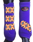 Hilason Horse Medicine Sports Boots Front Leg Purple Aztec