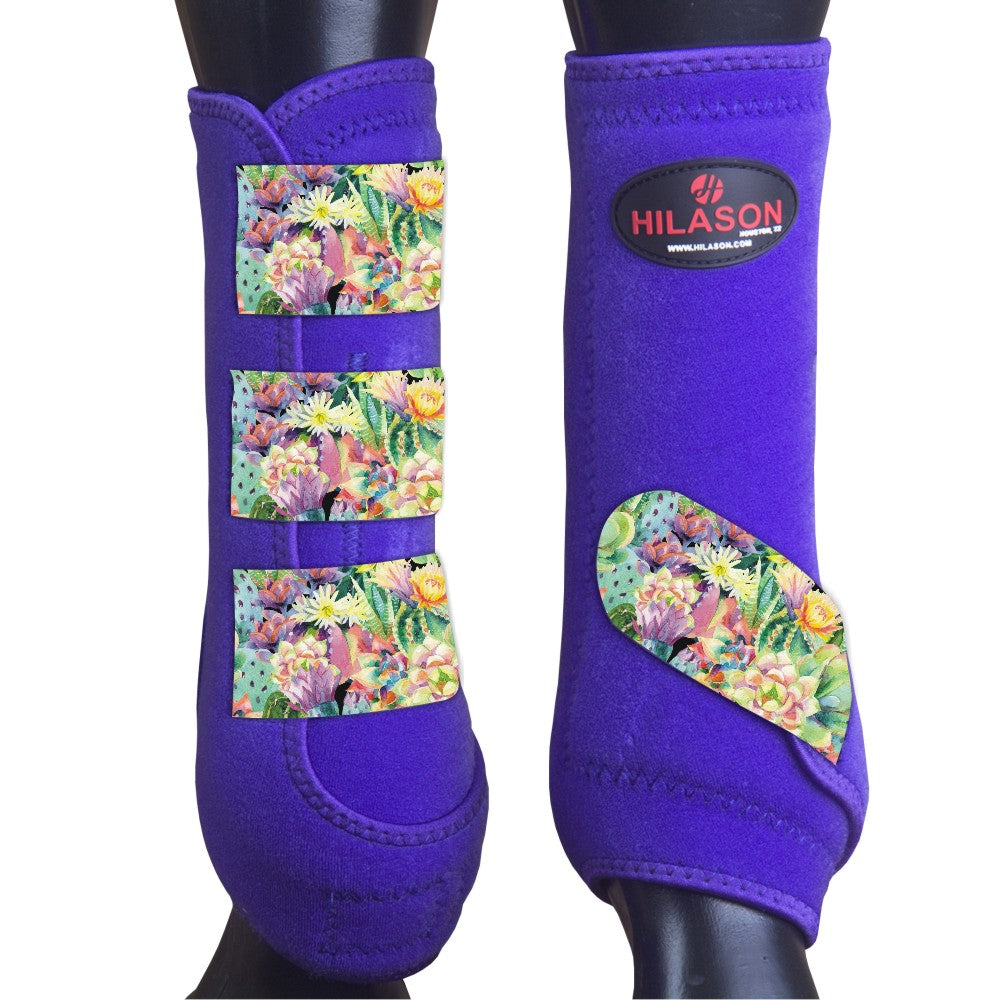 M - Hilason Horse Medicine Sports Boots Front Leg Purple