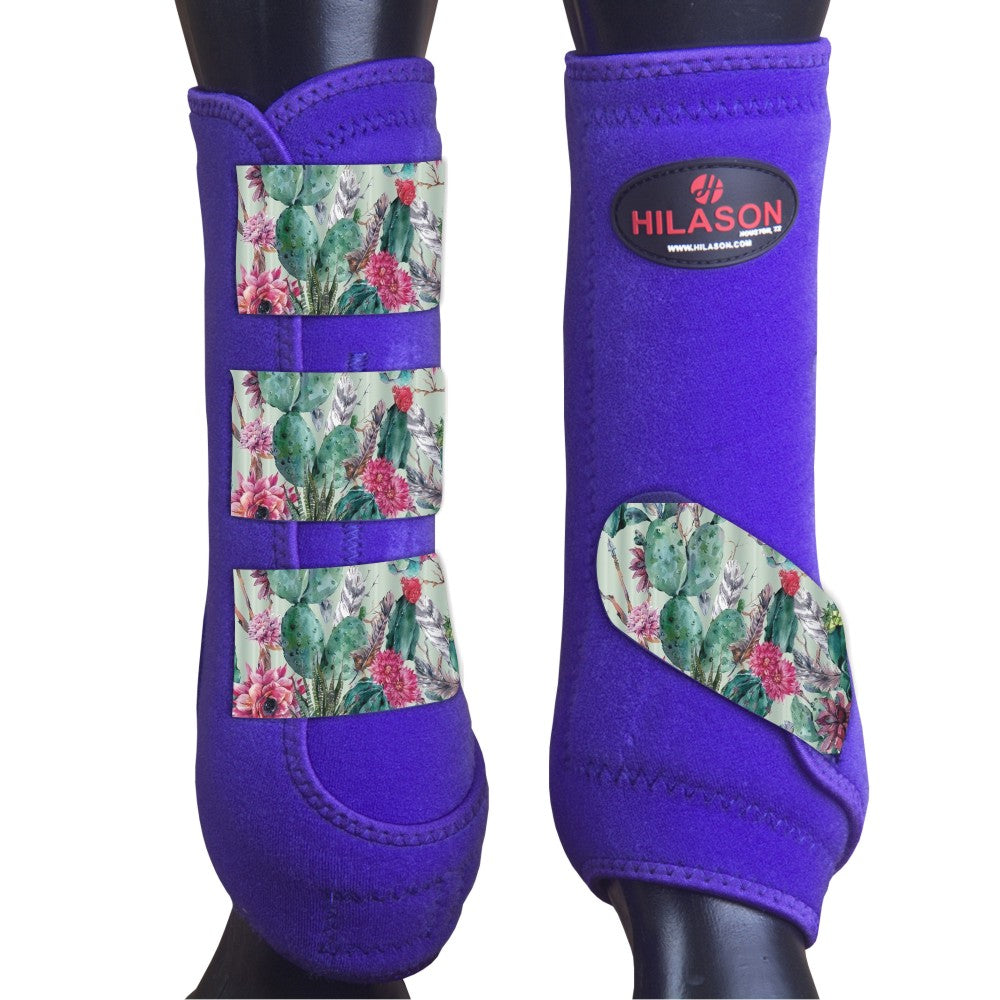 M - Hilason Horse Medicine Sports Boots Front Leg Purple