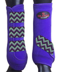 Hilason Horse Medicine Sports Boots Front Leg Purple Chevron