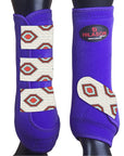 Hilason Horse Medicine Sports Boots Front Leg Purple Grey