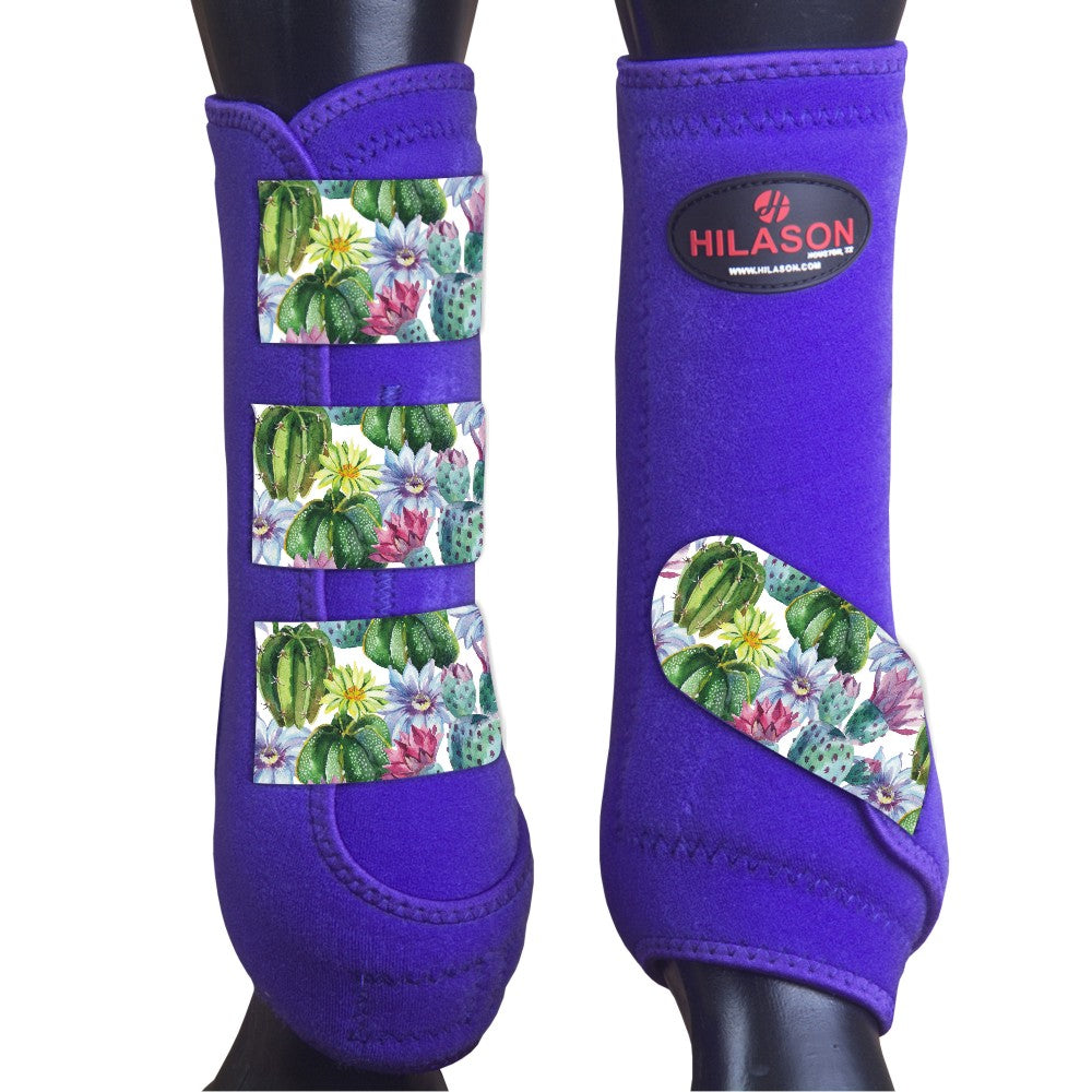 L - Hilason Horse Medicine Sports Boots Front Leg Purple