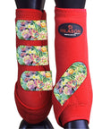 L - Hilason Horse Medicine Sports Boots Rear Hind Leg Red