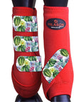 L - Hilason Horse Medicine Sports Boots Rear Hind Leg Red
