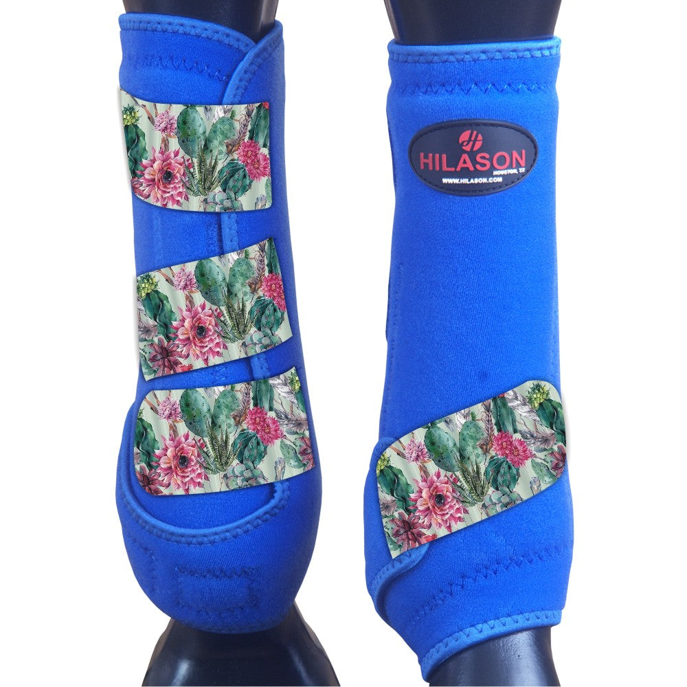 L - Hilason Horse Medicine Sports Boots Rear Hind Leg Royal