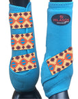 Hilason Horse Medicine Sports Boots Rear Hind Leg Turquoise Aztec