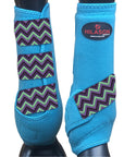 Hilason Horse Medicine Sports Boots Rear Hind Leg Turquoise Chevron