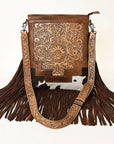 American Darling Messenger Hand Tooled Hair On Genuine Leather Women Bag Western Handbag Purse