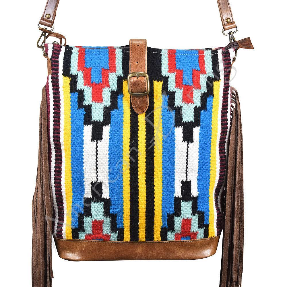 American Darling ADBG270 Large Crossbody Saddle Blanket Genuine Leather Women Bag Western Handbag Purse