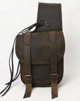 Hilason Soft Leather Horse Saddle Bag Dark Brown