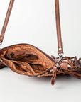 American Darling Western Small Crossbody Bag – Genuine Hair-On Cowhide Leather with Fringes, Adjustable Strap, Handcrafted in Texas
