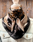 35X35" Black and Yellow Multi Pattern Wild Rag / Scarf WR1032