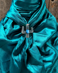 35X35" Solid Teal Wild Rag / Scarf WRS5 - Western Concho Wild Rag Slides - Assorted